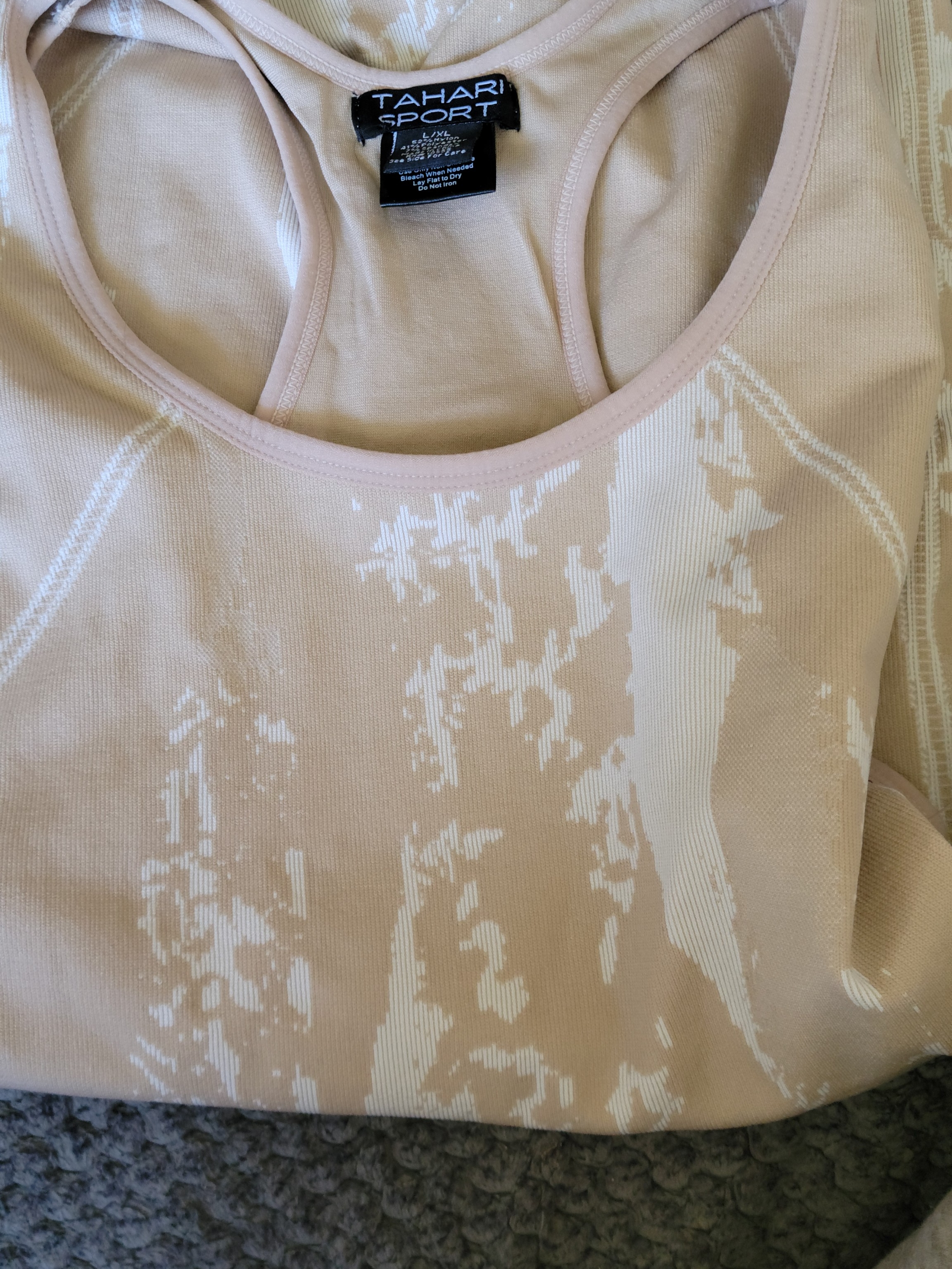 Tahari Sport Nude Racerback Tank Top